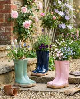 WELLY BOOT CERAMIC PLANT POT