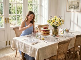 EASTER TABLESCAPE WITH BELLA PERLE DINNERWARE