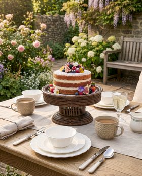 RATTAN CAKE DISPLAY STAND