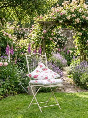 SET OF 2 HELMSLEY ROSE BLUSH SEAT PADS