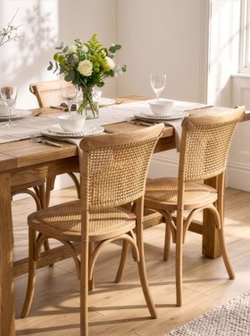 SET OF 2 WICKER DINING CHAIRS