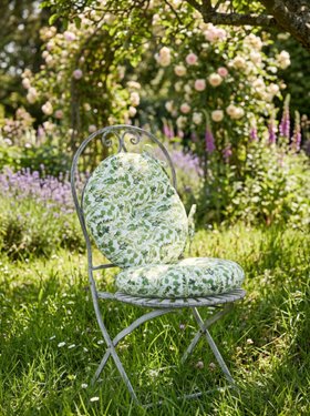 SET OF 2 GREEN MEANDOWBROOK ROUND SEAT PAD