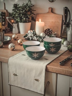 SET OF 4 WINTER SNOWFLAKE BOWLS