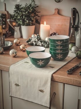 SET OF 6 WINTER SNOWFLAKE BOWLS
