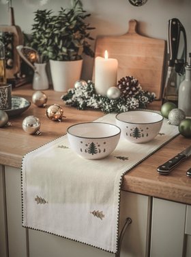 SET OF 2 SNOWY FOREST BOWLS