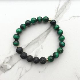 Green Tigers Eye Diffuser Bracelet - With Essential Oil