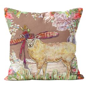 Whimsical Sheep Mocha Mouse Cushion