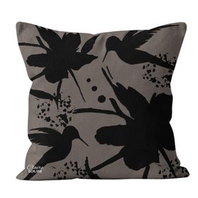 Floral Pop Hummingbird Silhouette Cushion