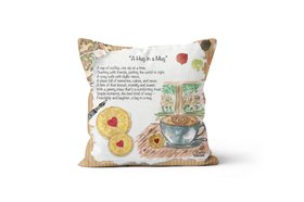 A Hug in A Mug Cushion - The Painted Poem