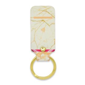 Leather Contactless Payment Key Fob - White Marble