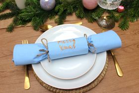 Personalised Sustainable Reusable Christmas Crackers (blue)