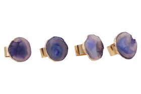 BLUE & GOLD AGATE NAPKIN RINGS