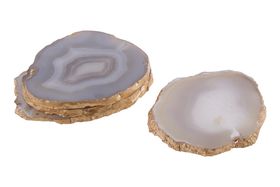 GREY & GOLD AGATE COASTERS