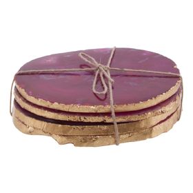 PINK & GOLD AGATE COASTERS