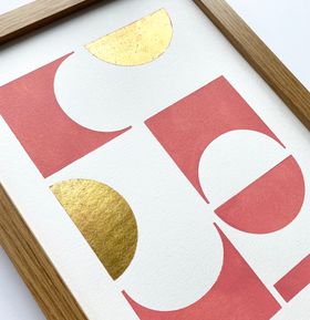 Rei Picture-Salmon Pink  and Gold