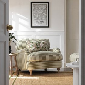 Testing - Duplicate of Daphnis Green Striped Linen Blend Sofa, 1-Seater