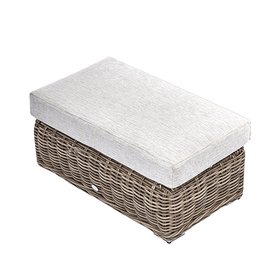 Bellagio Round Wicker Outdoor Bench, Dark Grey