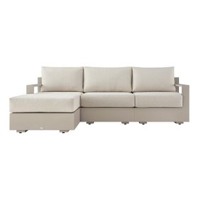 Jardin Aluminium Outdoor Modular Large 3-Seater Chaise Sofa Set, Granite
