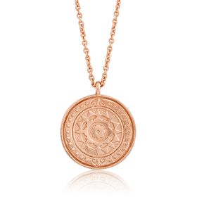 Sun Engraved Necklace – Rose Gold