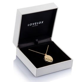 Large Oval Scroll Gold Locket