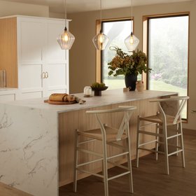 Olive Clear Glass Pendant Light - Large