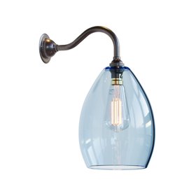 Classic Curve Pale Blue Glass Jules Wall Light