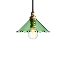 Florrie Frilled Coloured Glass Pendant Light - Green