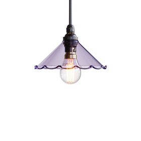 Florrie Frilled Coloured Glass Pendant Light - Lilac