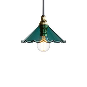 Florrie Frilled Coloured Glass Pendant Light - Teal