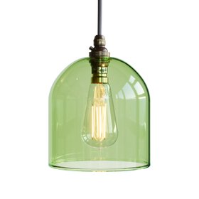 Frieda Straight Edge Coloured Glass Pendant Light - Lime Green