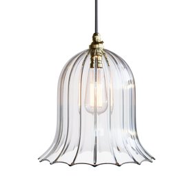 Humphrey Fluted Ribbed Clear Pendant Light - Large