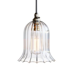Humphrey Fluted Ribbed Clear Pendant Light - Small