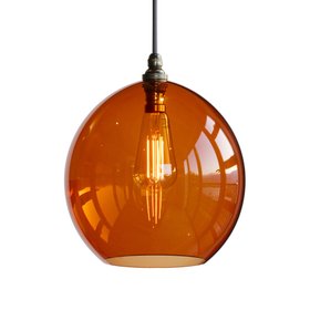 Wanda Coloured Glass Pendant Light - Amber - Large