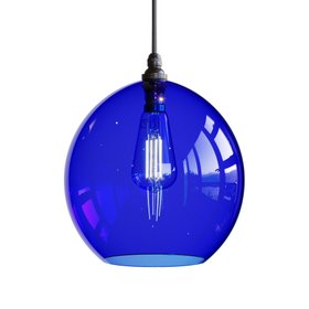 Wanda Coloured Glass Pendant Light - Dark Blue - Large