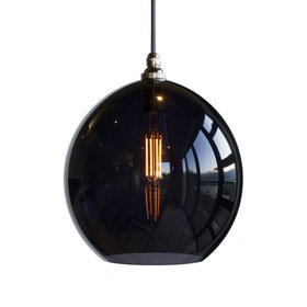Wanda Coloured Glass Pendant Light - Inky Black - Large