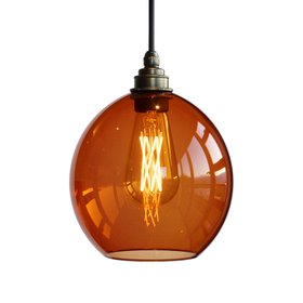 Wanda Coloured Glass Pendant Light - Amber
