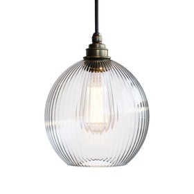 Wanda Clear Fine Ribbed Glass Pendant Light