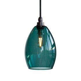 Teal Glass Jules Bathroom IP44 Pendant Light - Small