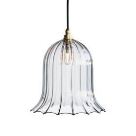 Ribbed Glass Humphrey Bathroom IP44 Pendant Light - Large