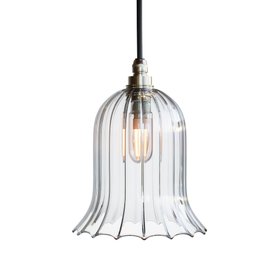 Ribbed Glass Humphrey Bathroom IP44 Pendant Light - Small