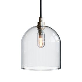 Clear Glass Straight Edge Frieda Bathroom IP44 Pendant Light