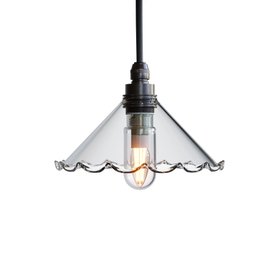 Clear Frilled Glass Florrie Bathroom IP44 Pendant Light