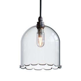 Clear Glass Frilled Frieda Bathroom IP44 Pendant Light