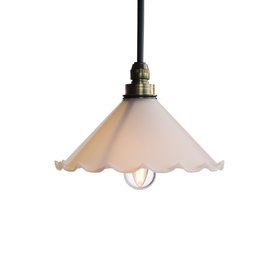 Frilled Opal Glass Florrie Bathroom IP44 Pendant Light