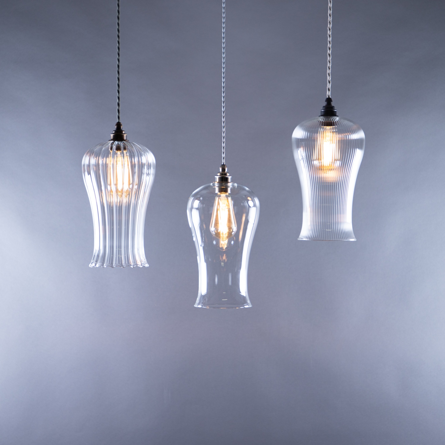 Ned Large Clear Glass Pendant Light