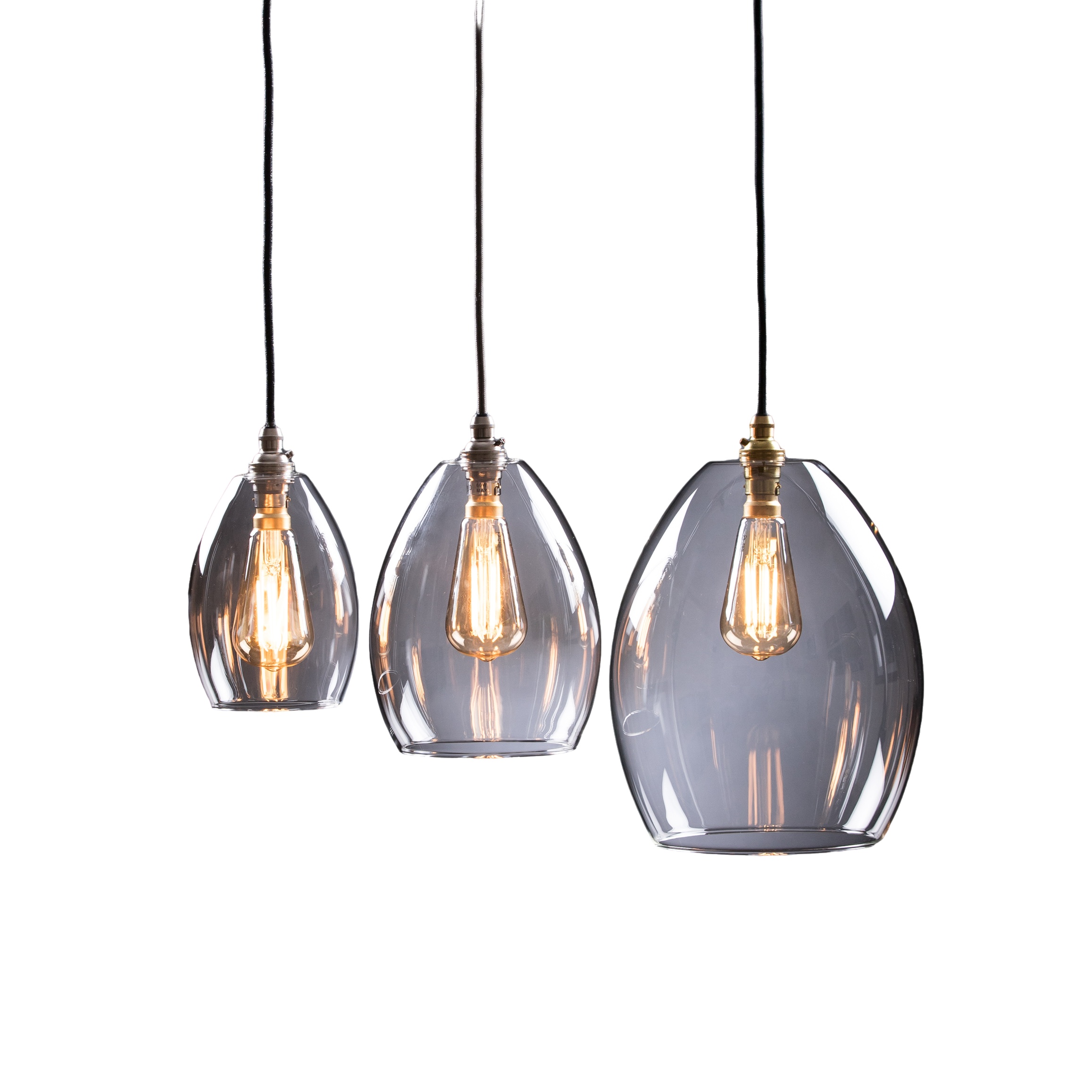 Jules Clear Glass Pendant Light. Various Coloured Cables available.