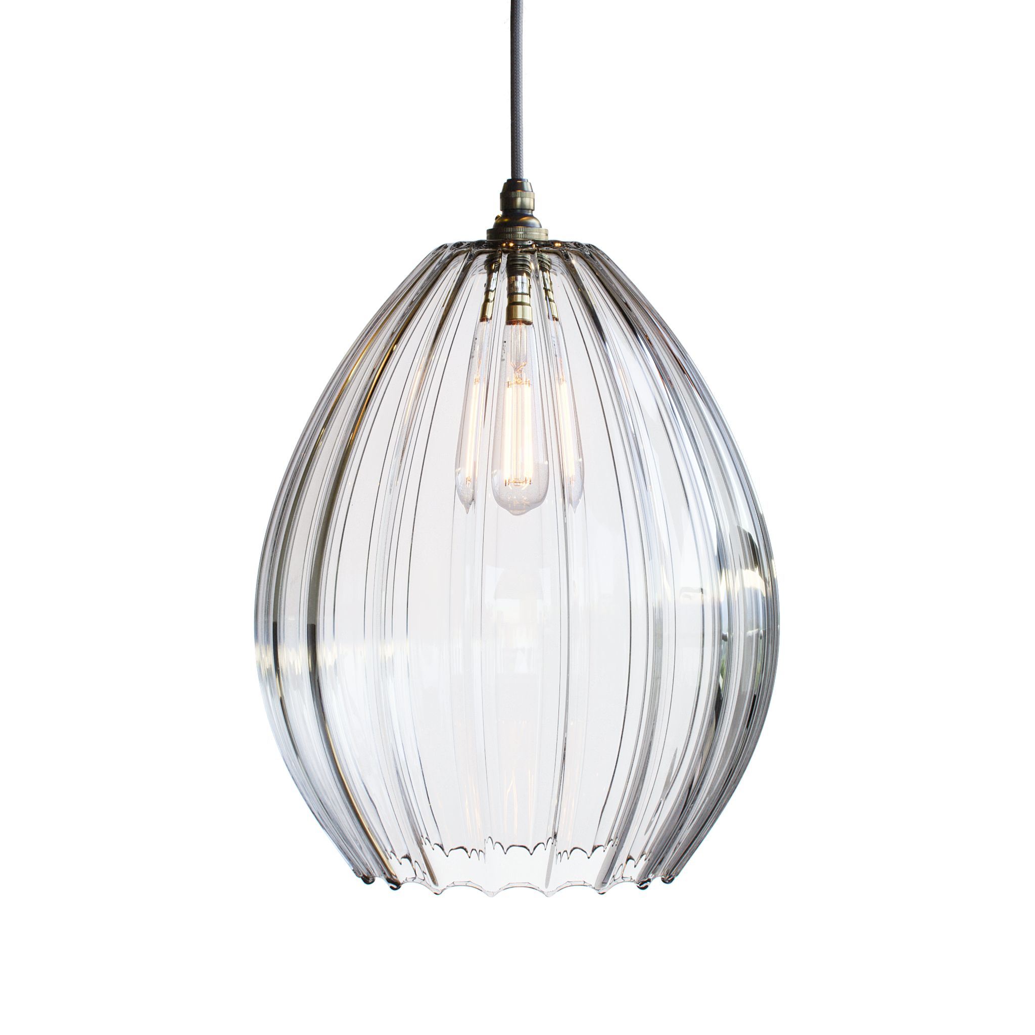 Jules Ribbed Glass Pendant Light - Extra Large