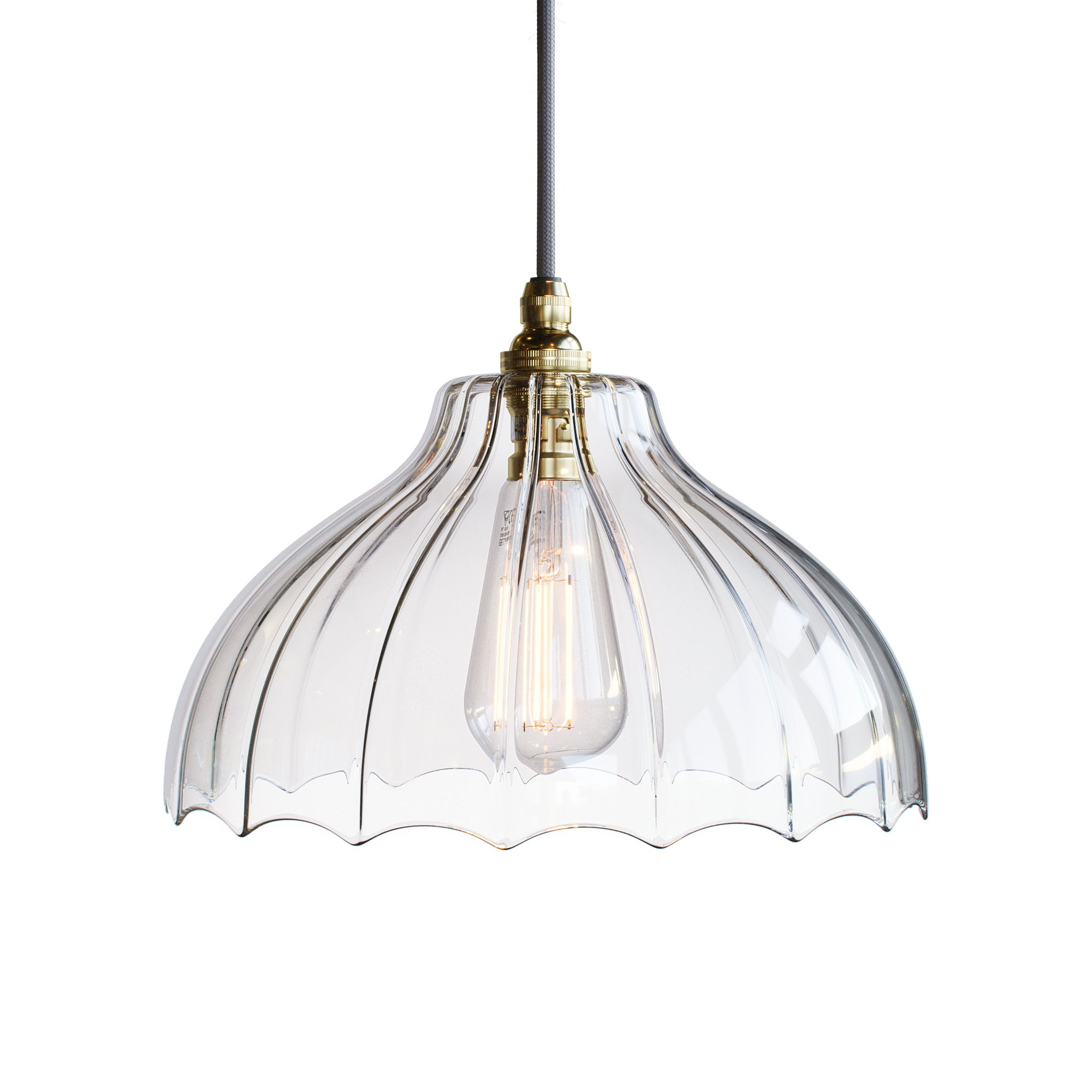 Mary Ribbed Glass Pendant Light