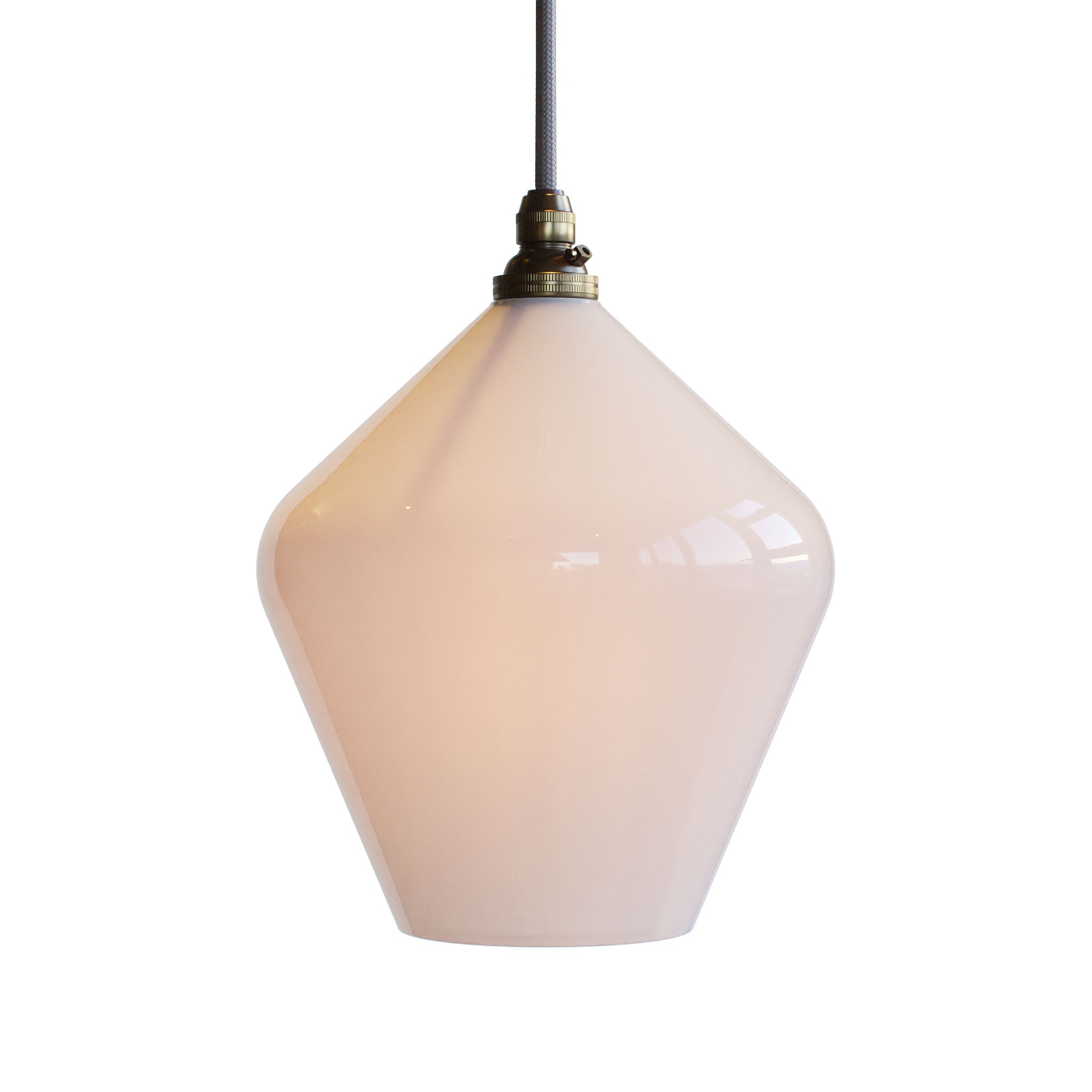 Olive Coloured Glass Pendant Light - Opal