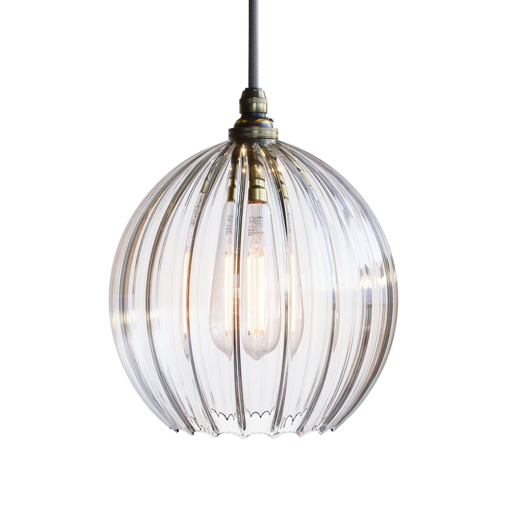 Wanda Clear Ribbed Glass Pendant Light